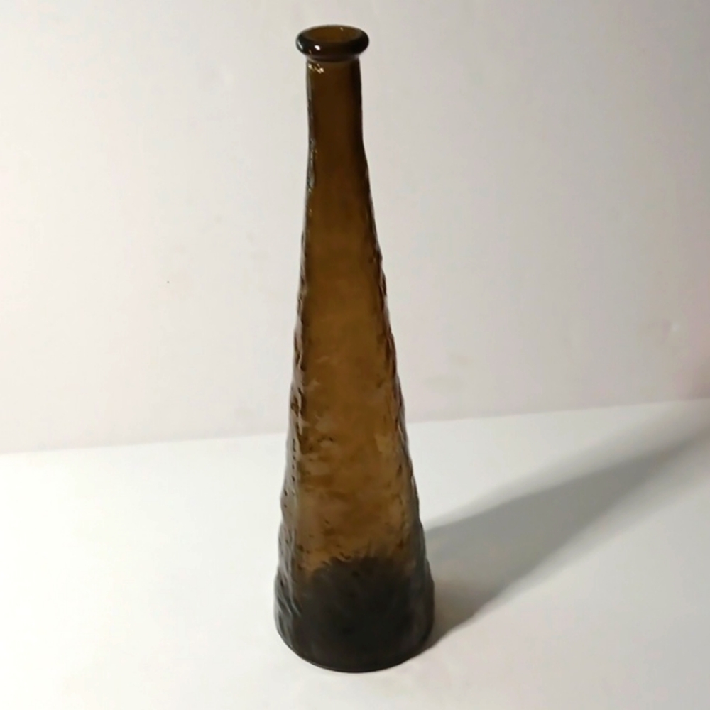 VTG MCM  Empoli Amber Glass Genie Bottle NO Stopper